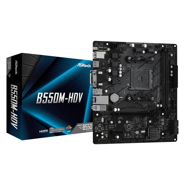 Asrock B550M-HDV - Дънни платки<<<ASROCK компоненти за компютри<<<ASROCK<<<PolyComp&&&Дънни платки AMD<<<Дънни