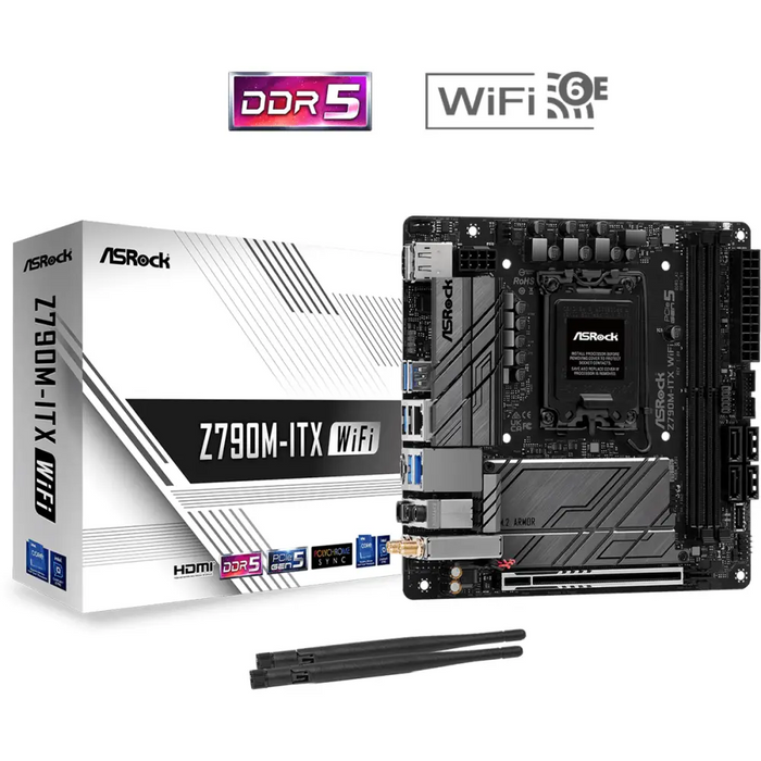 ASROCK Z790M ITX WIFI Socket 1700 mITX DDR5 1xHDI 1xDP - Гейминг дънни платки<<<Гейминг