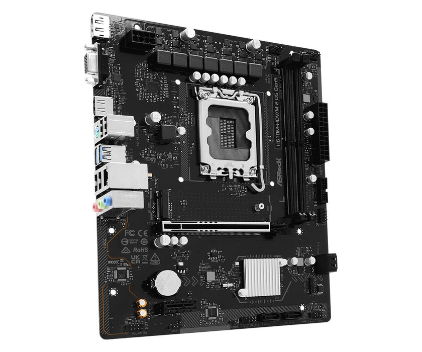 Asrock H610M-HDV/M.2 D5 Gen5 Intel H610 LGA 1700 micro ATX