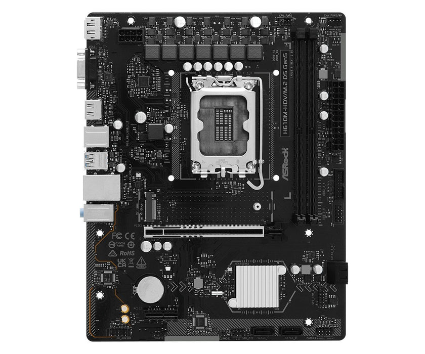 Asrock H610M-HDV/M.2 D5 Gen5 Intel H610 LGA 1700 micro ATX