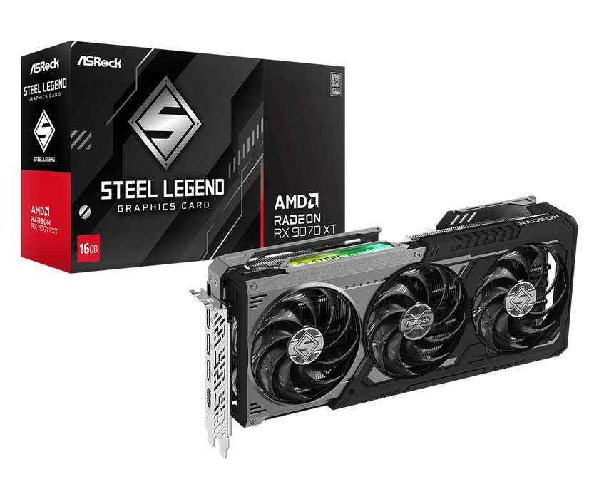 Video card ASRock RADEON RX 9070 XT STEEL LEGEND DARK 16GB GDDR6