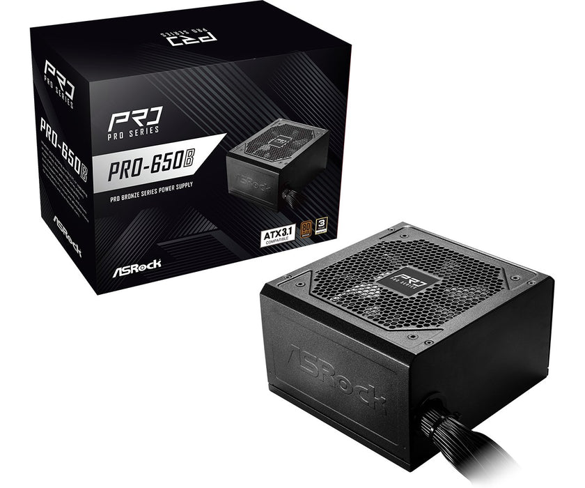 ASRock PRO-650B 650W 80+ Bronze ATX 3.1 Power Supply