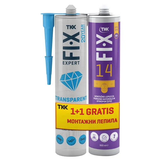 ASSEMBLY ADHESIVE TKK FIX EXPERT TRANSPARENT POWER + Полимерни и монтажни лепила<<<Уплътнители и фуги<<<Строителни
