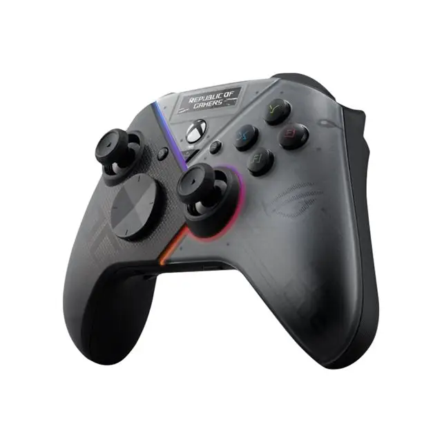 Asus ROG Raikiri Pro OLED display tri-mode connectivity remappable buttons&triggers 4 rear buttons step&linear triggers