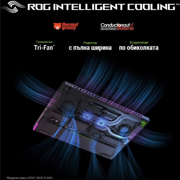 Gaming laptop ASUS ROG Strix G16 G615LP-S5053W 16.0 ", INTEL CORE ULTRA 9 275HX, RAM 32 GB, SSD 1000 GB, NVIDIA GEFORCE RTX5070, 8 GB GDDR7, WINDOWS 11, ECLIPSE GRAY