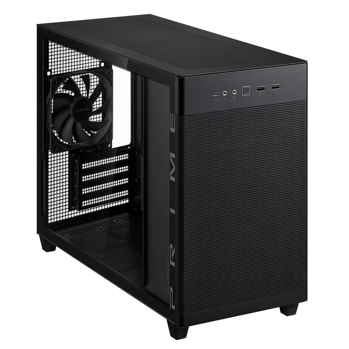 ASUS PRIME AP201 Tempered Glass Case, Micro ATX - Black
