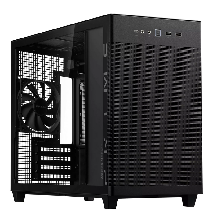 ASUS PRIME AP201 Tempered Glass Case, Micro ATX - Black