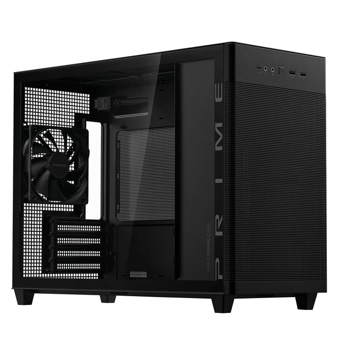 ASUS PRIME AP201 Tempered Glass Case, Micro ATX - Black