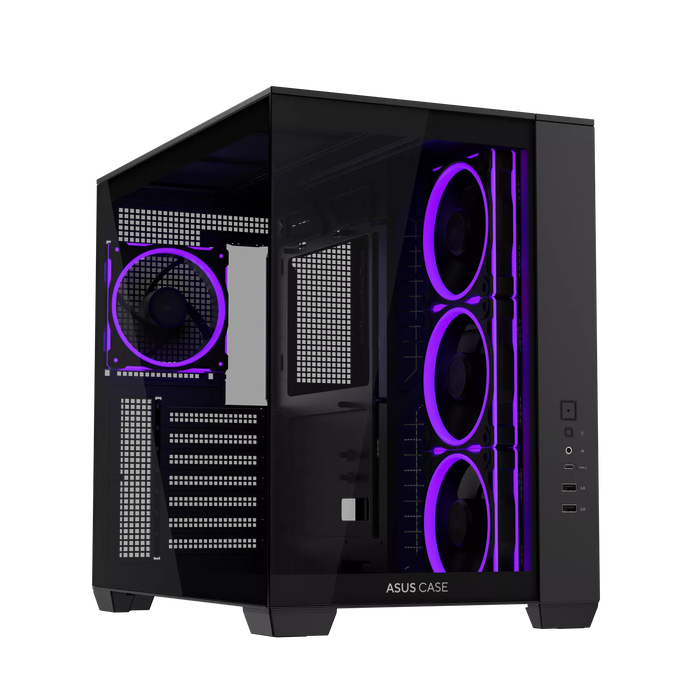 Box ASUS A32 PLUS Tempered Glass + 4 ARGB Fans - Black