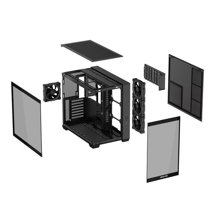 Box ASUS A32 PLUS Tempered Glass + 4 ARGB Fans - Black