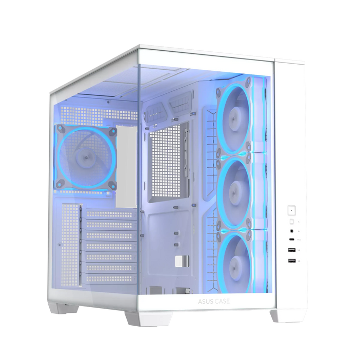 Box ASUS A32 PLUS Tempered Glass + 4 ARGB Fans - White