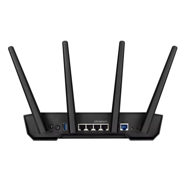 Asus Gaming Wireless Router,TUF Gaming AX3000 V2, AX3000, Dual-Band, Quad-Core 1.7GHz CPU, 256MB/512MB Flash/RAM, 2.5Gport, AiProtection Pro, Adaptive QoS, VPN Fusion, IPTV, OFDMA, Beamforming, Link Aggregation, Port forwarding, AiMesh, Black