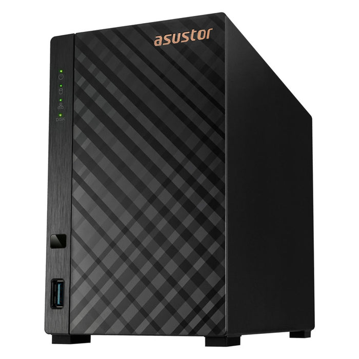 Asustor AS1102TL, 2 bay NAS, Realtek RTD1619B, Quad Core, 1.7 GHz, 1GB DDR4 (not expandable), 1GbE x1, USB 2.0 x1, USB3.2 Gen1 x1, WOW (Wake on WAN), System Sleep Mode