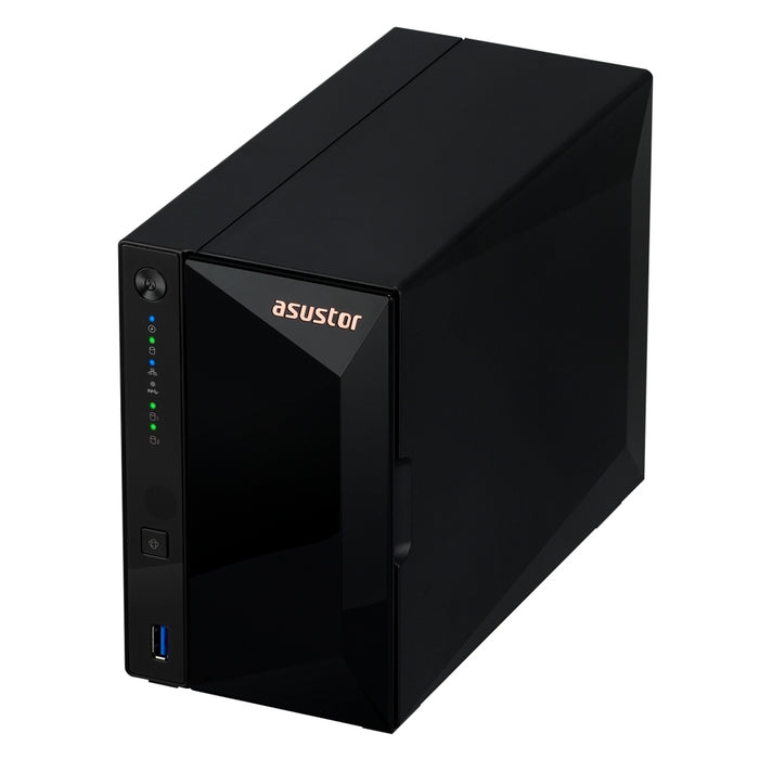 Asustor AS3302T_V2, 2 bay NAS, Realtek RTD1619B, Quad-Core, 1.7GHz (not ex.), 2.5GbE x1, USB3.2 Gen1 x3, WOW (Wake on WAN), Ttoolless installation, with hot-swappable tray, hardware encryption, MyArchive, EZ connect, EZ Sync, WoL, System Sleep Mode