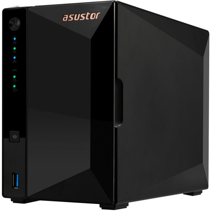 Asustor AS3302T_V2, 2 bay NAS, Realtek RTD1619B, Quad-Core, 1.7GHz (not ex.), 2.5GbE x1, USB3.2 Gen1 x3, WOW (Wake on WAN), Ttoolless installation, with hot-swappable tray, hardware encryption, MyArchive, EZ connect, EZ Sync, WoL, System Sleep Mode