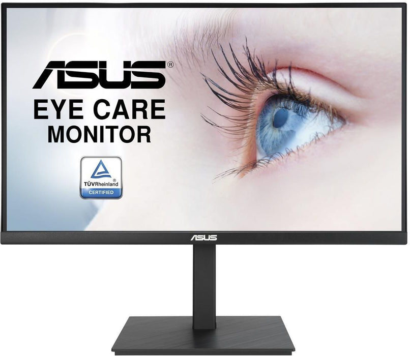Asus VA27AQ Eye Care Monitor, 27 ", IPS, QHD, 99% sRGB, Frameless, HDMI, DisplayPort, VGA, 1ms MPRT, Stereo Speakers, Low Blue Light, Flicker Free, Wall Mountable, Black