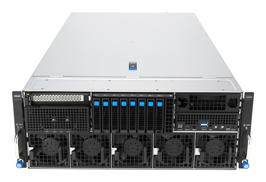 Platforma Asus Rack (4U) ESC8000A-E13X AMD EPYC 9005 (8xNVMe, 2xM.2, 2x10Gbe, 8xQSFP, IPMI, R3200W)