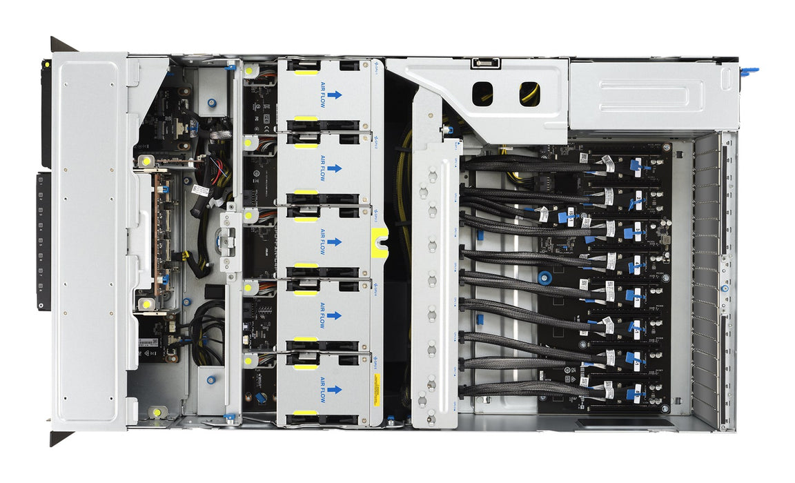 Platforma Asus Rack (4U) ESC8000A-E13X AMD EPYC 9005 (8xNVMe, 2xM.2, 2x10Gbe, 8xQSFP, IPMI, R3200W)