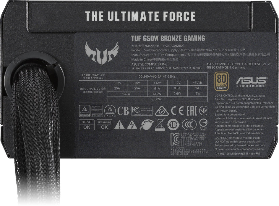Power supply unit ASUS TUF Gaming 650W, 80+ Bronze