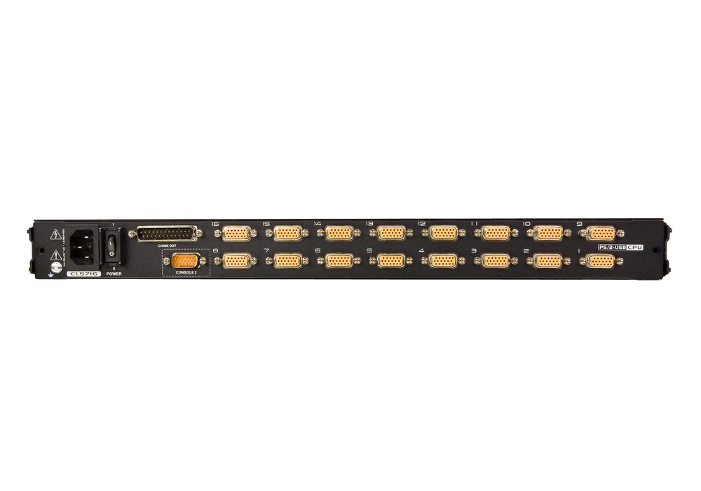 KVM Console ATEN CL5716M, 17" 16-Port PS/2-USB VGA Single Rail LCD KVM Switch
