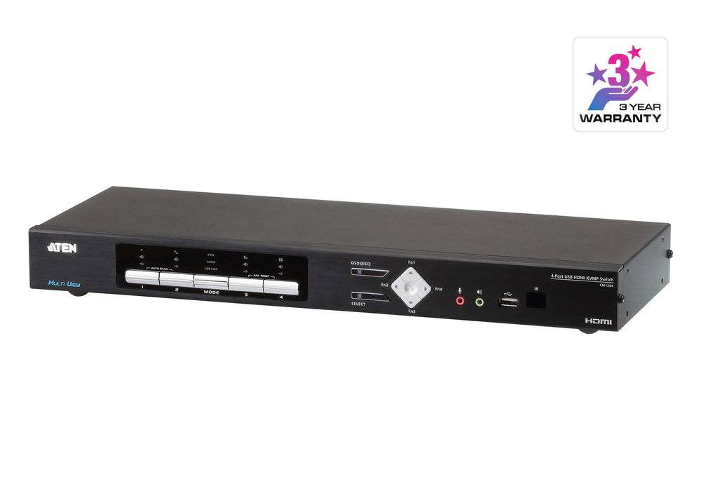 KVM switch ATEN CM1284-AT-G, 4 ports, USB, 4K, HDMI, Multi-View