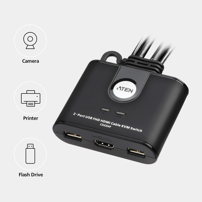 KVM switch ATEN CS22HF, Two port USB HDMI