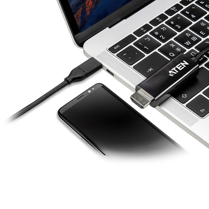 Converter ATEN UC3238, USB-C male - HDMI female, 4K, 2.7m, Black