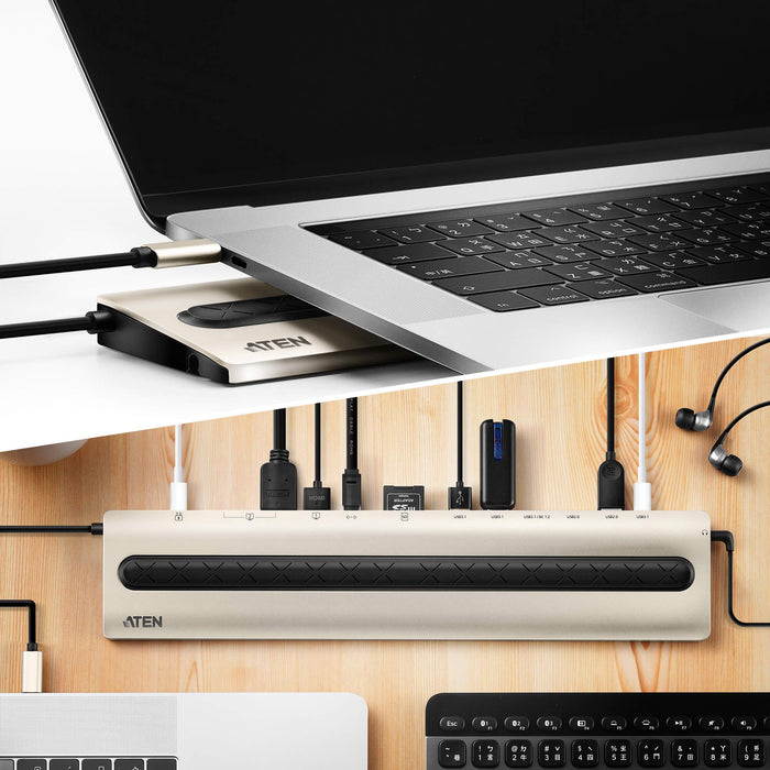 Docking station ATEN UH3237, USB-C, Power Pass-Through