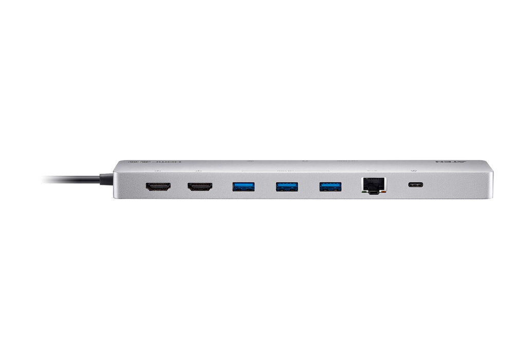 ATEN Docking 11-in-1 USB-C Multiport Dock + Power Pass-Through, 2 x HDMI, LAN, 3.5mm, USB-C, SD Card, microSD, 3 x USB 3.2