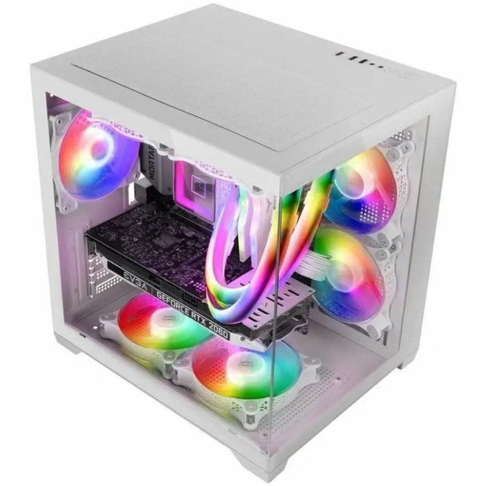 ATX Mini-tower Box Case Mars Gaming MCVIEW2W White - Компютър Мрежи и компоненти<<<Компютри|