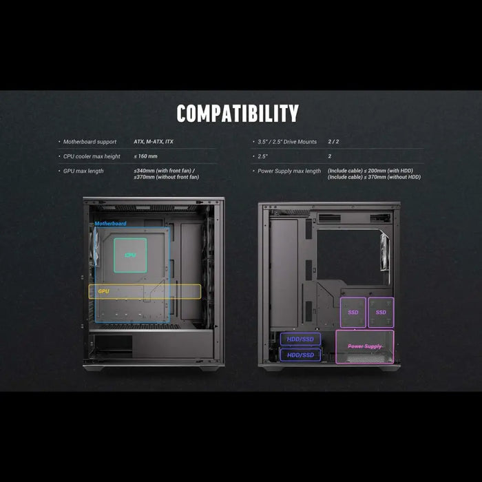 ATX Semi-tower Box Antec AX85 ARGB Black - Системни Единици<<<Компютър Мрежи и компоненти<<<Компютри|