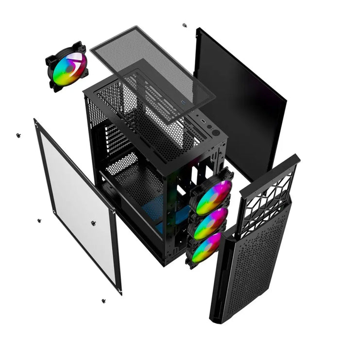 ATX Semi-tower Box GEMBIRD CCC-FC-400X Black Multicolour - Системни Единици<<<Компютър Мрежи и компоненти<<<Компютри|