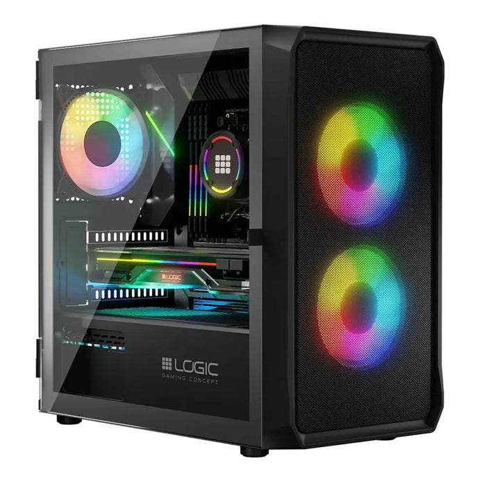 ATX Semi-tower Box Logic PORTOS ARGB Black - Системни Единици<<<Компютър Мрежи и компоненти<<<Компютри|