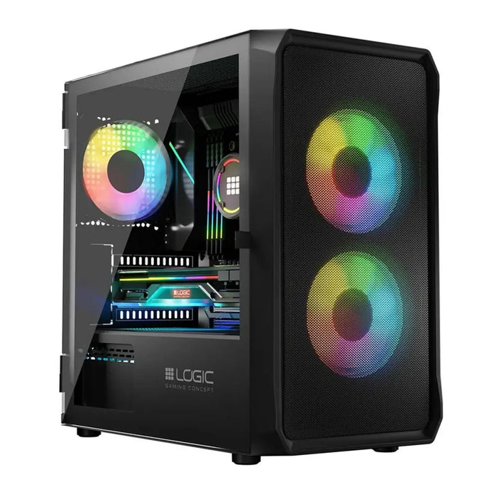 ATX Semi-tower Box Logic PORTOS ARGB Black - Системни Единици<<<Компютър Мрежи и компоненти<<<Компютри|