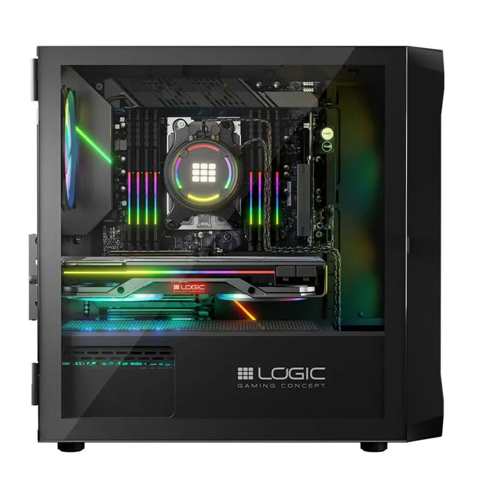 ATX Semi-tower Box Logic PORTOS ARGB Black - Системни Единици<<<Компютър Мрежи и компоненти<<<Компютри|