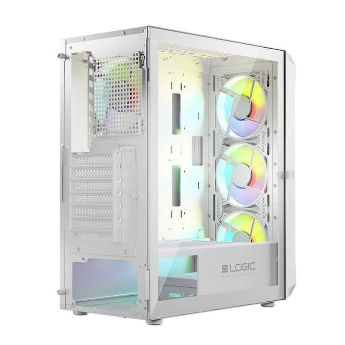 ATX Semi-tower Box Logic PORTOS ARGB White Black - Системни Единици<<<Компютър Мрежи и компоненти<<<Компютри|
