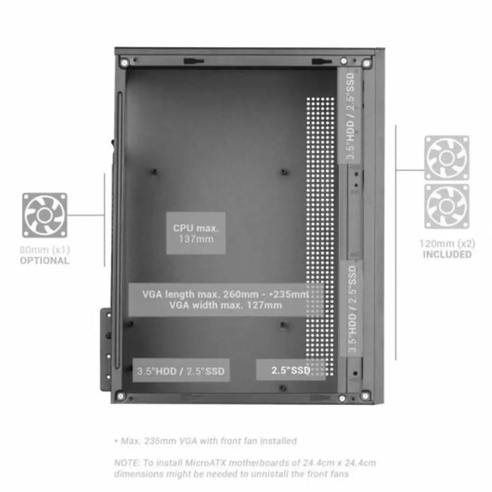ATX Semi-tower Box Mars Gaming MCCOREW White Black - Компютър Мрежи и компоненти<<<Компютри|