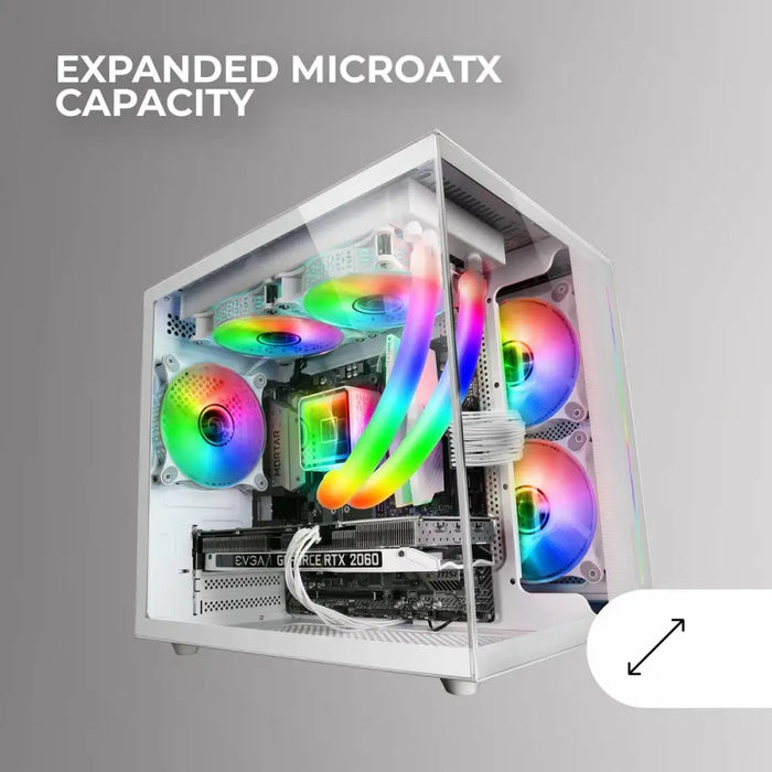 ATX Semi-tower Box Mars Gaming MCVIEWW White - Компютър Мрежи и компоненти<<<Компютри| Електроника<<<BigBuy&&&Системни