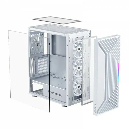 ATX Semi-tower Box Nfortec NF-CS-NERVIA-W White - Компютър Мрежи и компоненти<<<Компютри|