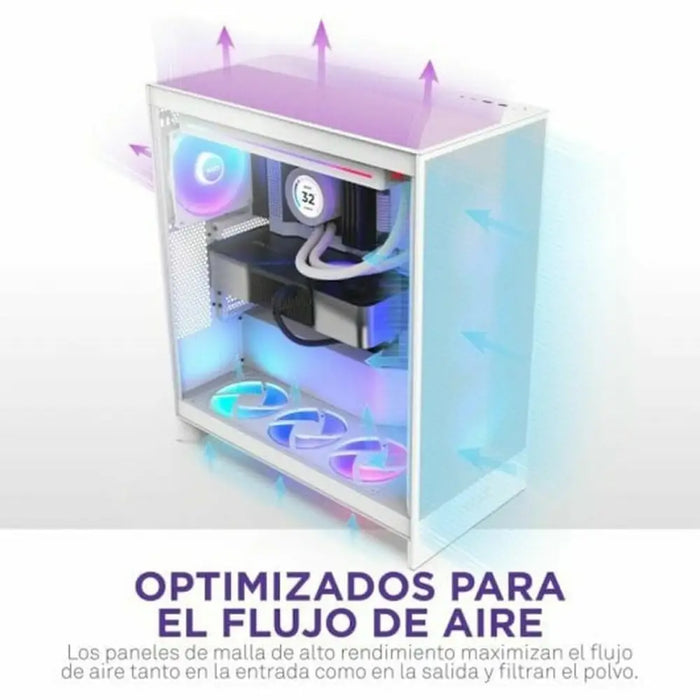 ATX Semi-tower Box NZXT H7 Flow RGB Midi White - Компютър Мрежи и компоненти<<<Компютри|