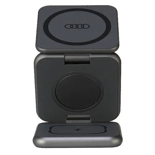 Audi Big Logo foldable inductive charger 3in1 - gray - Cell phone USB charger<<<HurtelXML