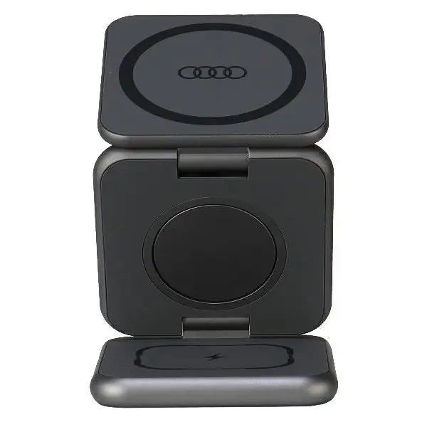 Audi Big Logo foldable inductive charger 3in1 - gray - Cell phone USB charger<<<HurtelXML