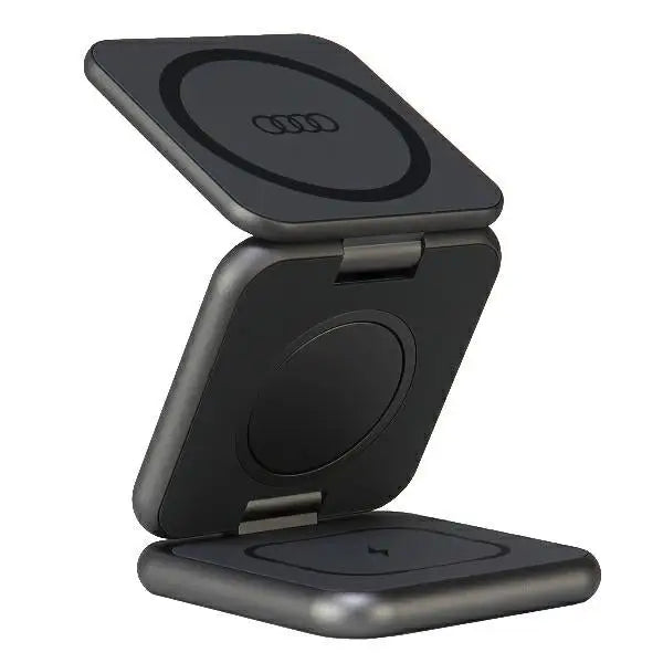 Audi Big Logo foldable inductive charger 3in1 - gray - Cell phone USB charger<<<HurtelXML