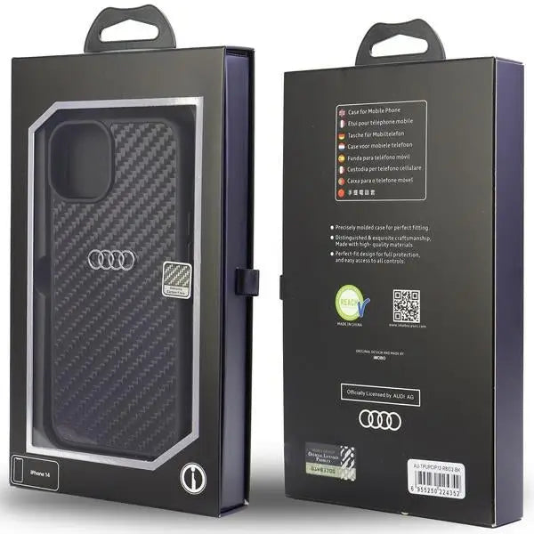 Audi Carbon Fiber iPhone 12/12 Pro 6.1’’ black/black hardcase AU-TPUPCIP12P-R8/D2-BK - Cell phone cases