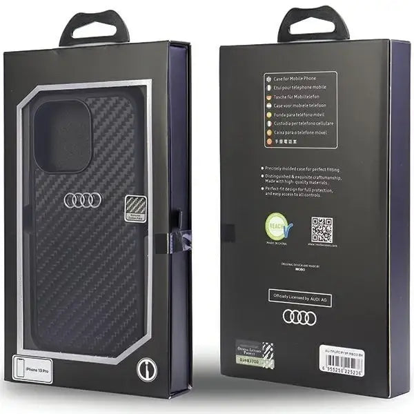 Audi Carbon Fiber iPhone 13 Pro / 13 6.1’’ black/black hardcase AU-TPUPCIP13P-R8/D2-BK - Cell phone cases