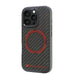 Audi Carbon Fiber Sport Red Circle MagSafe Case for iPhone 16 Pro 6.3’’ - Black - Cell phone cases