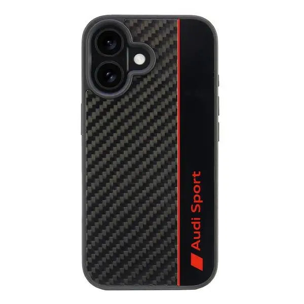Audi Carbon Fiber Stripe Case for iPhone 16 6.1’’ - Black - Cell phone cases and covers<<<HurtelXML