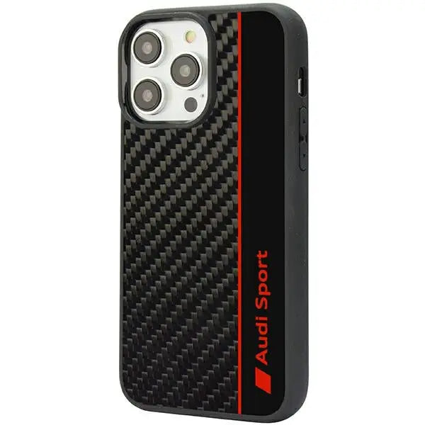 Audi Carbon Fiber Stripe iPhone 14 Pro 6.1’’ black/black hardcase AUS-TPUPCIP14P-R8/D1-BK - Cell phone cases