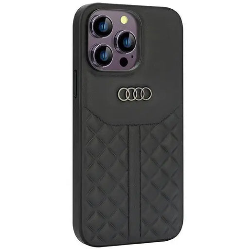 Audi Genuine Leather case for iPhone 14 Pro Max 6.7’’ - black AU-TPUPCIP14PM-Q8/D1-BK - Cell phone cases