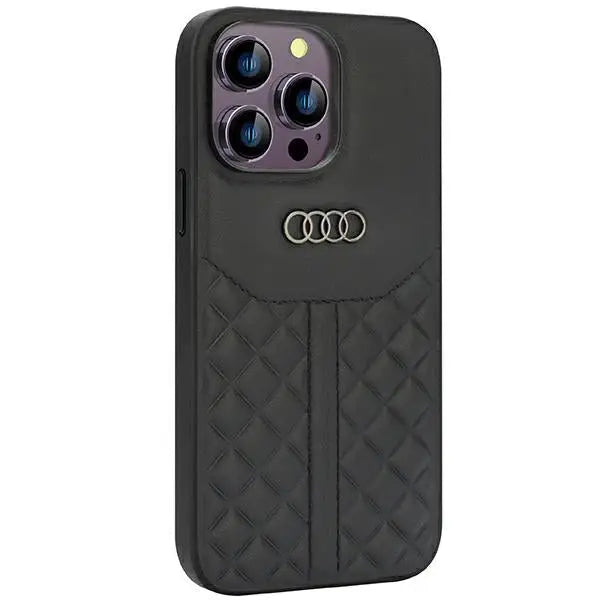 Audi Genuine Leather case for iPhone 14 Pro Max 6.7’’ - black AU-TPUPCIP14PM-Q8/D1-BK - Cell phone cases